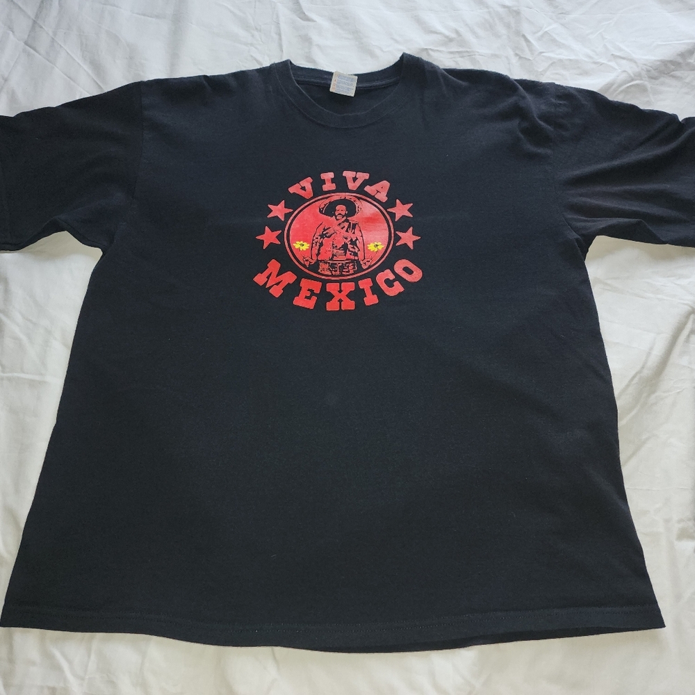 Yazbek Viva Mexico Pancho Villa Black T-Shirt Xlarge